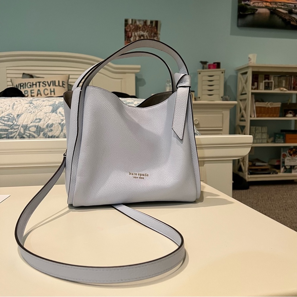 Knott medium crossbody tote, watercolor blue